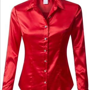 Ruby satin silk shirt